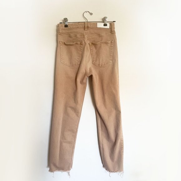 RE/DONE '70s Ultra High Waist Stove Pipe Jeans in Washed Khaki - Picture 9 of 9